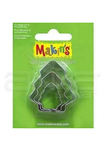 Makins Clay Kesici Kalıp Seti Ağaç 3 Parça Kod:36019