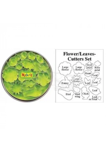 Makins Clay Kesici Kalıp Seti Çiçek Yaprak 15 Desen Kod:37005