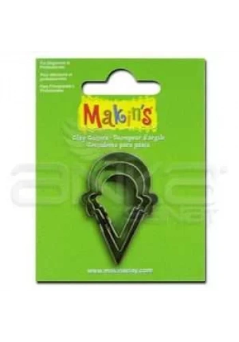 Makins Clay Kesici Kalıp Seti Dondurma Külahı 3 Parça Kod:36021