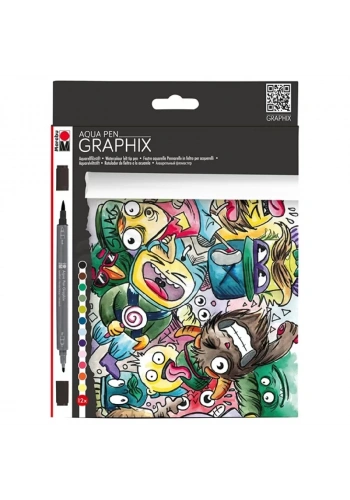 Marabu Graphix Mega Mash Aqua Pen Set 12 Renk