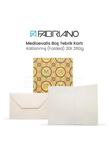 Fabriano Medioevalis Boş Tebrik Kartı ve zarf  20li 260g