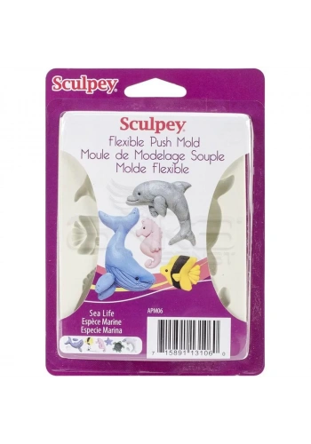 Sculpey Flexible Push Mold Esnek Model Kalıbı Sea Life APM06