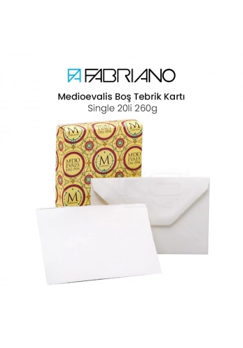 Fabriano Medioevalis Boş Tebrik Kartı ve zarf 20li 260g