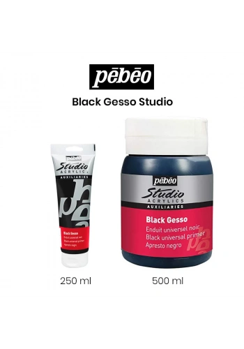 Pebeo Black Gesso Studio Siyah Astar Boya