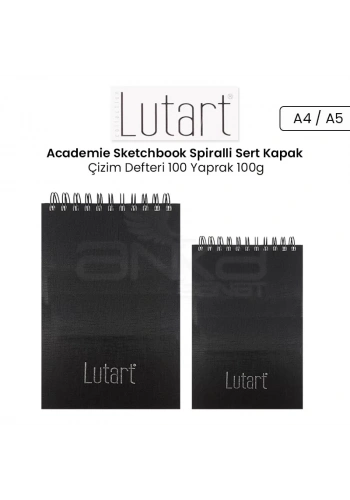 Lutart Academie Sketchbook Spiralli Sert Kapak Çizim Defteri 100 Yaprak 100g
