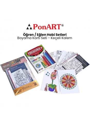 Ponart Boyama Kartı Seti - Keçeli Kalem PHS-16