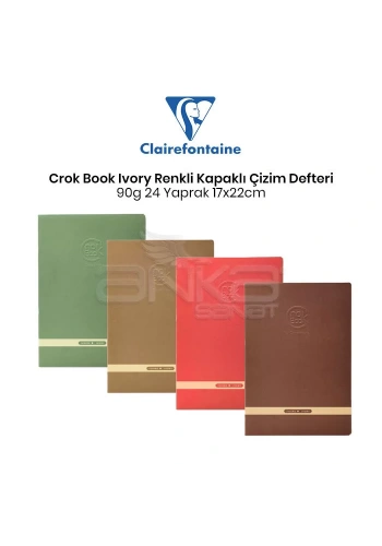 Clairefontaine Crok Book Ivory Renkli Kapak Çizim Defteri 90g 24 Yaprak 17x22cm