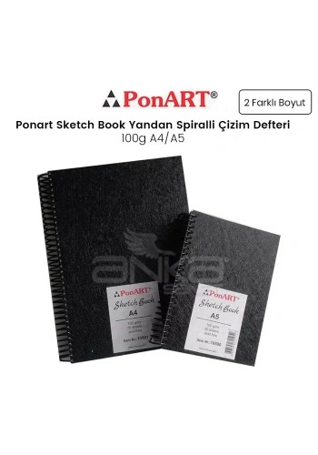 Ponart Sketch Book Yandan Spiralli Çizim Defteri 100g