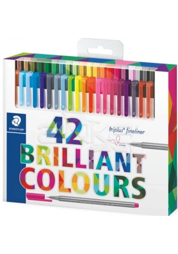 Staedtler Triplus Fineliner İnce Uçlu Keçeli Kalem 0.3mm 42li Set