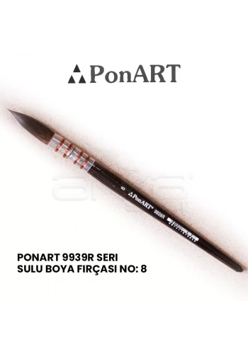 Ponart 9939R Seri Sulu Boya Fırçası No: 8