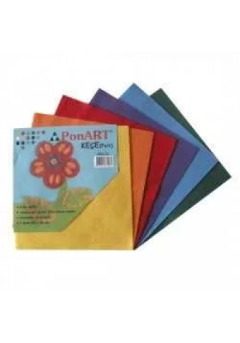 Ponart Renkli Keçe (Felt) 25x25cm Karışık 6 Renk Kod: PFS-01