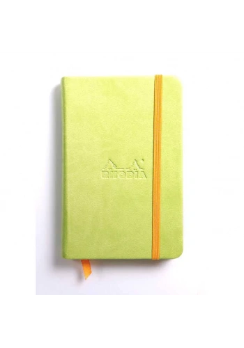 Rhodia Boutique Rodiarama Renkler Italyan Deri Çizgili Defter Anis Green A6  96 Yaprak