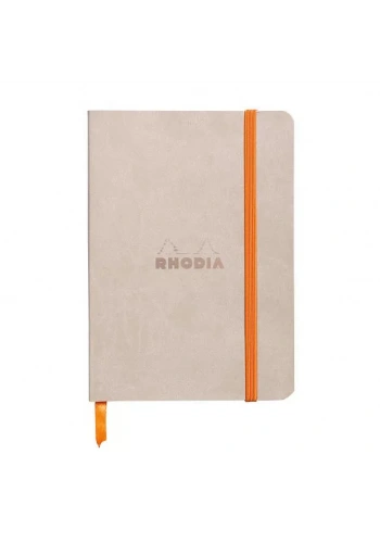 Rhodia Boutique Rodiarama Renkler Italyan Deri Yumuşak Kapak Çizgili Beige A6