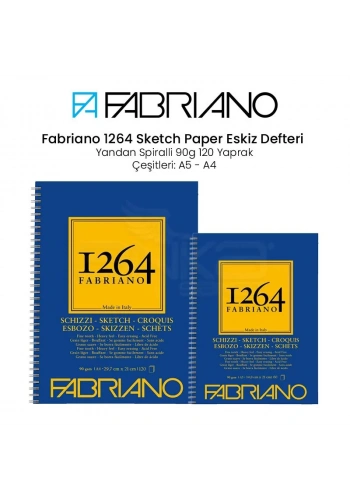 Fabriano 1264 Sketch Paper Eskiz Defteri Yandan Spiralli 90g