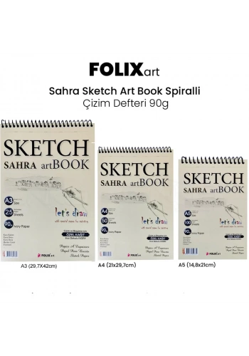 Folix Art Sahra Sketch Book Spiralli Çizim Defteri 90g 50 YP