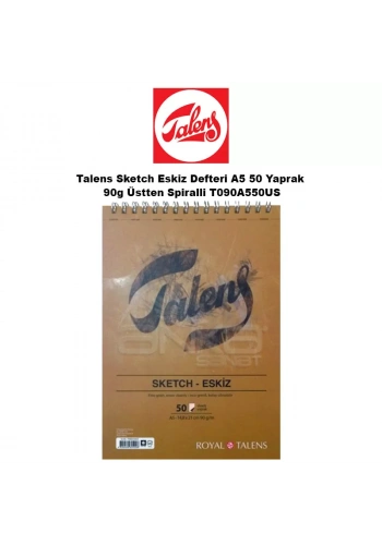 Talens Sketch Eskiz Defteri A5 50 Yaprak 90g Üstten Spiralli T090A550US