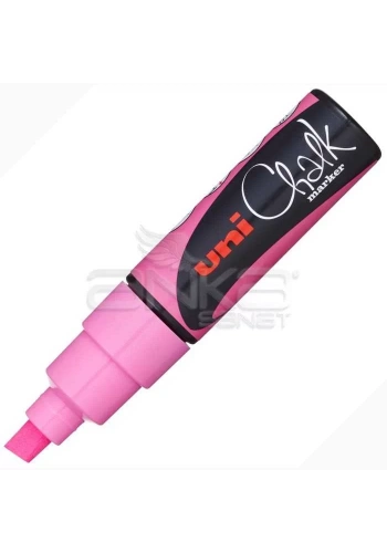 Uni Chalk Marker Wet Wipe Fluo Pink 8.0mm