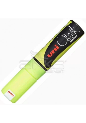 Uni Chalk Marker Wet Wipe Fluo Yellow 8.0mm