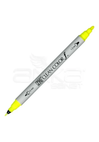 Zig Clean Color f Çift Uçlu Marker Kalem Fluorescent Yellow 001