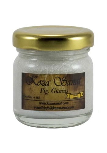 Koza Sanat Ezilmiş Ebru Boyası Pigment Gümüş 40ml