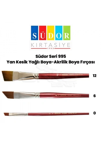 Südor Seri 995 Yan Kesik Yağlı Boya-Akrilik Boya Fırçası