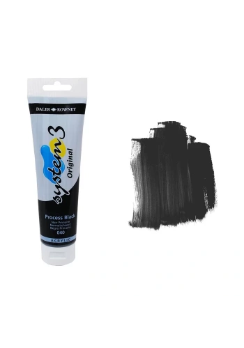 Daler Rowney System 3 Akrilik Boya 150ml 040 Process Black
