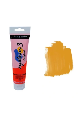 Daler Rowney System 3 Akrilik Boya 150ml 653 Fluorescent Orange