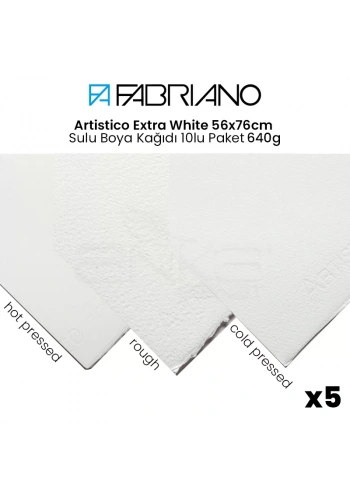 Fabriano Artistico Extra White 56x76cm Sulu Boya Kağıdı 5li Paket 640g