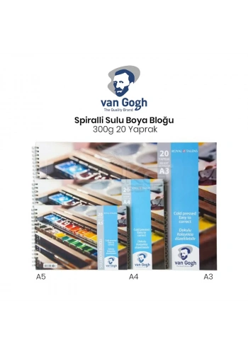 Van Gogh Sulu Boya Bloğu Spiralli 20 Yaprak 300g