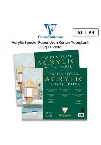 Clairefontaine Acrylic Special Paper Akrilik Blok Uzun Kenarı Yapışkanlı 360g 10 Yaprak
