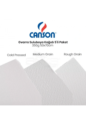 Canson Gvarro Watercolour Sulu Boya Kağıdı 50x70 350g 5li Paket