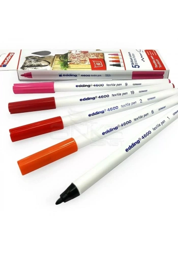 Edding 4600 Tekstil Kalemi 1mm 5li Set Sıcak Tonlar