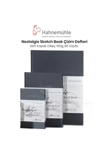 Hahnemühle Nostalgie Sketch Book Çizim Defteri Sert Kapak Dikey 190g 80 Yaprak