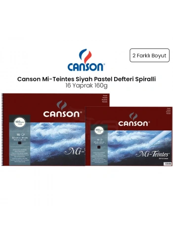 Canson Mi-Teintes Siyah Pastel Defteri Spiralli 16 Yaprak 160g