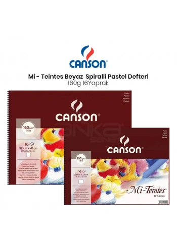 Canson Mi-Teintes Beyaz Pastel Defteri Spiralli 16 Yaprak 160g