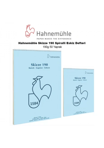 Hahnemühle Skizze 190 Spiralli Eskiz Defteri 190g 50 Yaprak