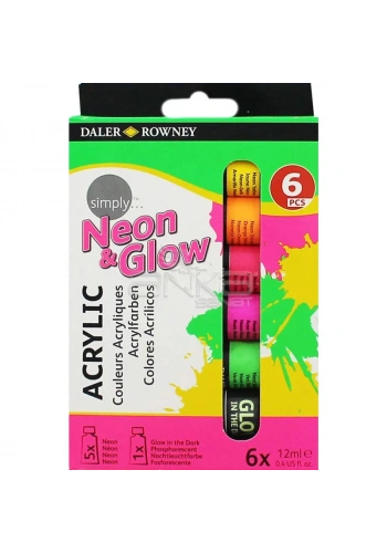 Daler Rowney Simply Akrilik Boya 6lı Set Neon-Glow