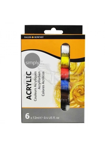 Daler Rowney Simply Akrilik Boya Seti 6 Renk 126 500 006