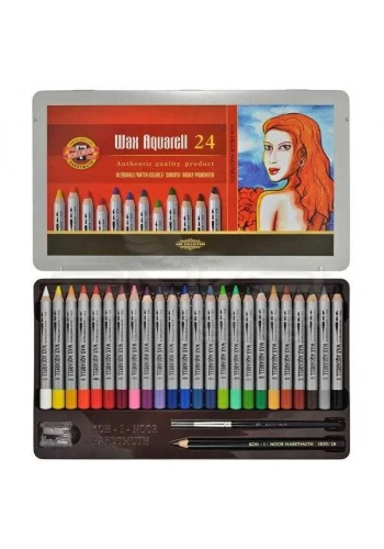 Koh-i-Noor Wax Aquarell Sulandırılabilir Pastel Boya Seti 24 Renk