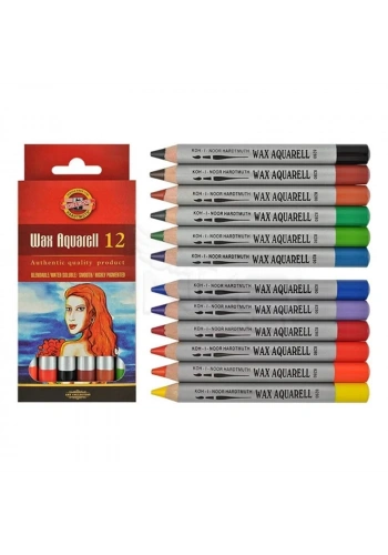 Koh-i-Noor Wax Aquarell Sulandırılabilir Pastel Boya Seti 12 Renk