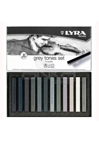 Lyra Gri Tonlar Soft - Toz Pastel Boya Seti 12 Renk 5641122