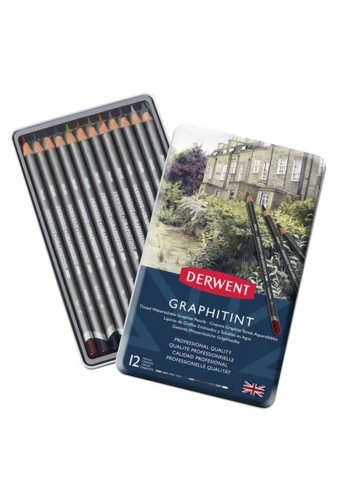 Derwent Graphitint Sulandırılabilen Renkli Grafit Kalem 12li Set