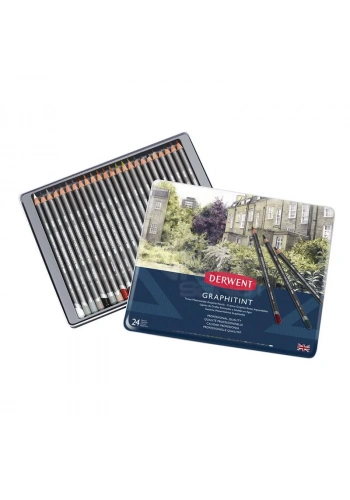 Derwent Graphitint Sulandırılabilen Renkli Grafit Kalem 24lü Set