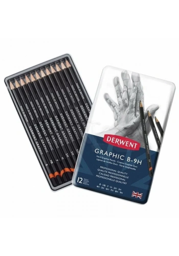 Derwent Graphic Dereceli Kalem 12li Hard Set