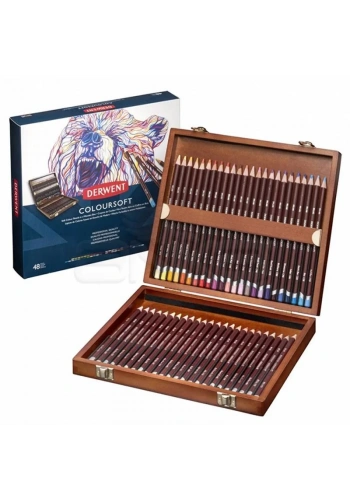 Derwent Coloursoft Kuru Boya Kalemi 48li Ahşap Kutu