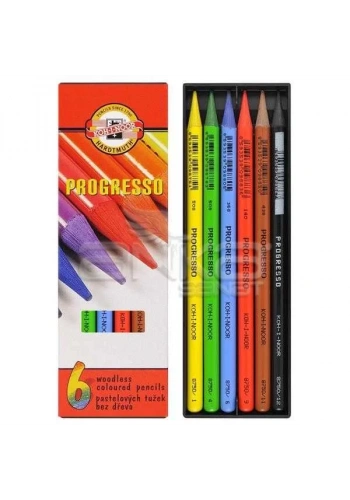 Koh-i-Noor Progresso Kuru Boya Kalemi 6lı Set