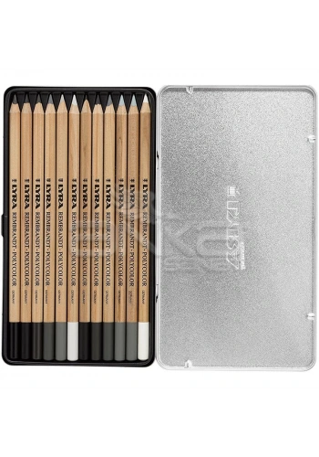 Lyra Rembrandt Polycolor Kuru Boya Kalemi 12li Set Gri Tonlar