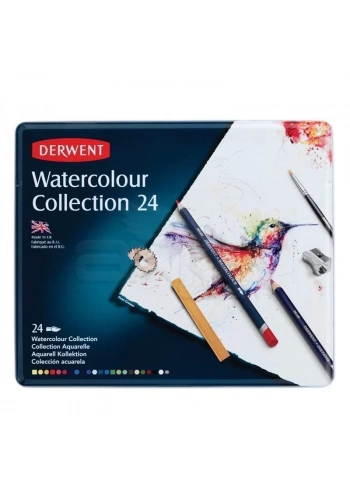 Derwent Watercolour Collection Sulu Boya Kalemi Koleksiyonu 24lü Teneke Kutu