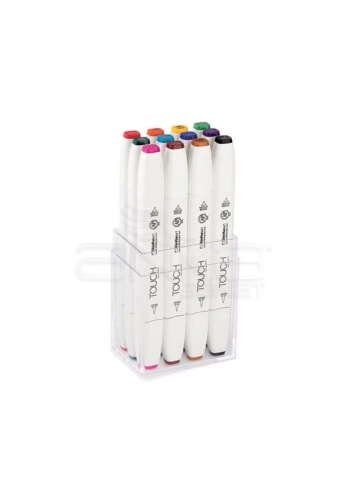 Touch Twin Brush Marker Kalem 12li Set Ana Renkler