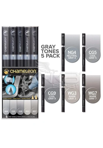 Chameleon Marker Kalem 5li Set Gray Tones